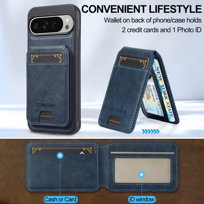 For Google Pixel 9 / 9 Pro LC.IMEEKE L3 Series Detachable RFID Card Bag Magsafe Phone Case(Blue) by LC.IMEEKE