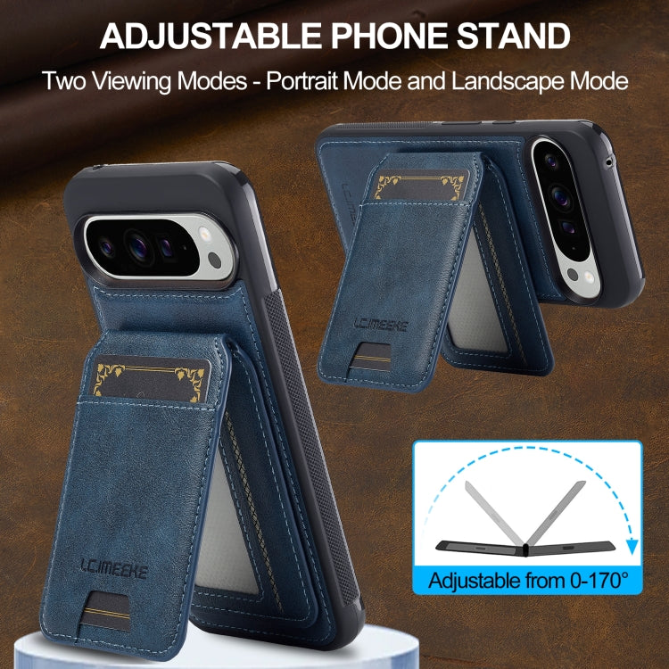 For Google Pixel 9 / 9 Pro LC.IMEEKE L3 Series Detachable RFID Card Bag Magsafe Phone Case(Blue) by LC.IMEEKE