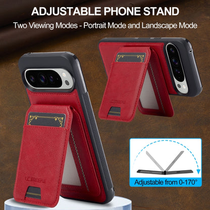 For Google Pixel 9 / 9 Pro LC.IMEEKE L3 Series Detachable RFID Card Bag Magsafe Phone Case(Red) by LC.IMEEKE