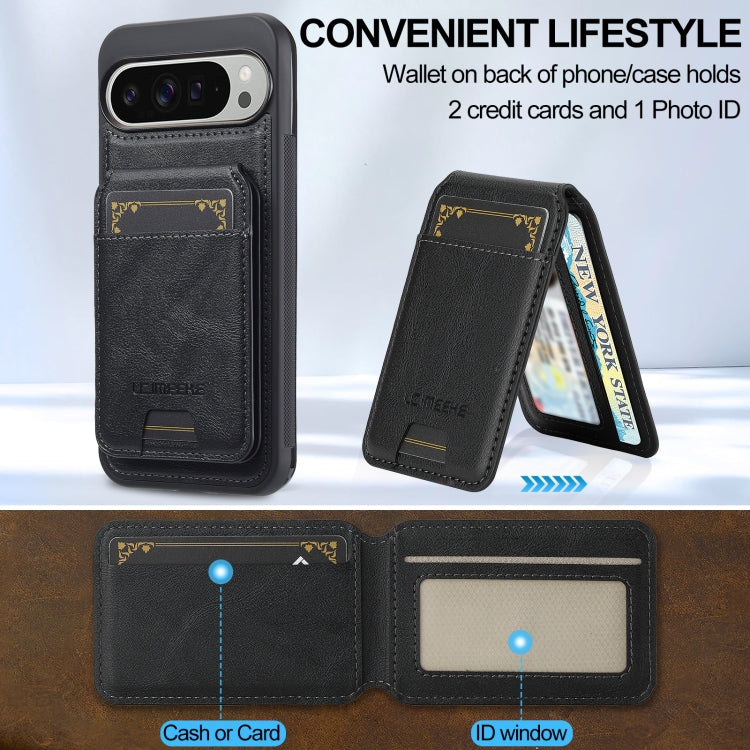 For Google Pixel 9 Pro XL LC.IMEEKE L3 Series Detachable RFID Card Bag Magsafe Phone Case(Black) by LC.IMEEKE