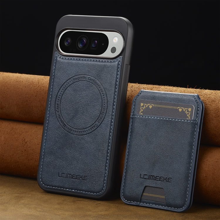 For Google Pixel 9 Pro XL LC.IMEEKE L3 Series Detachable RFID Card Bag Magsafe Phone Case(Blue) by LC.IMEEKE