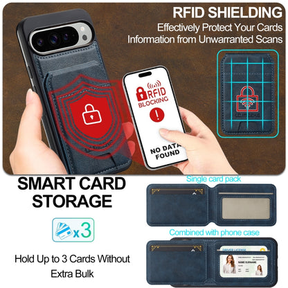 For Google Pixel 9 Pro XL LC.IMEEKE L3 Series Detachable RFID Card Bag Magsafe Phone Case(Blue) by LC.IMEEKE