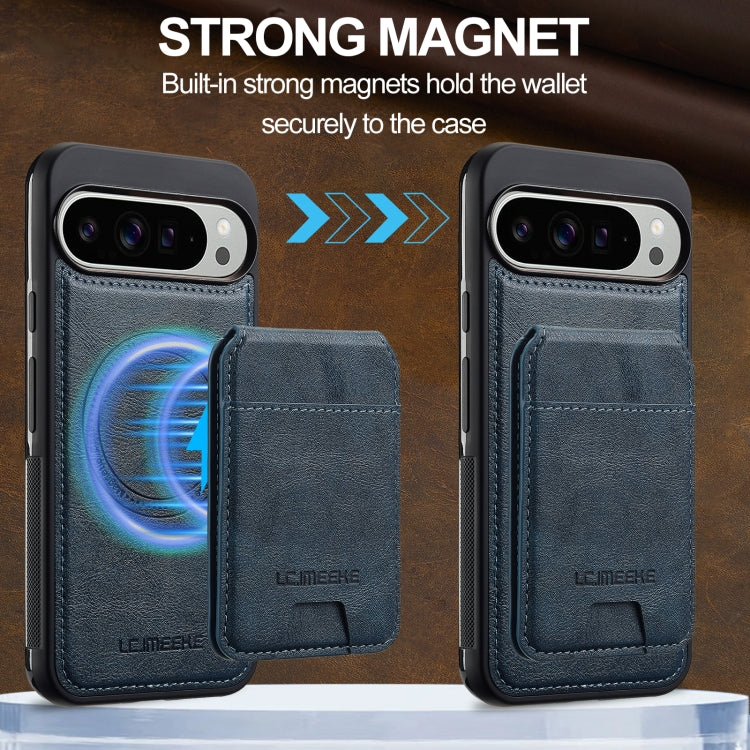 For Google Pixel 9 Pro XL LC.IMEEKE L3 Series Detachable RFID Card Bag Magsafe Phone Case(Blue) by LC.IMEEKE