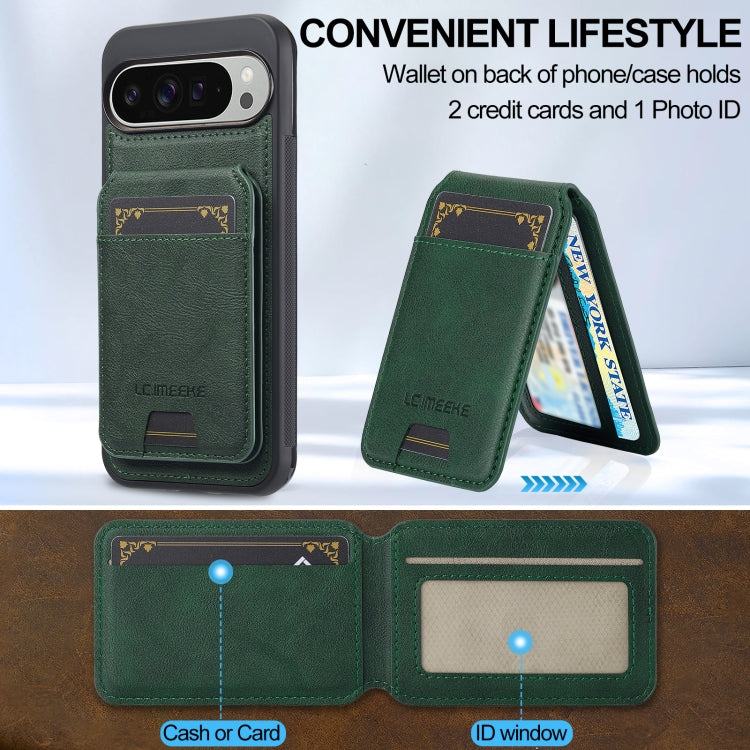 For Google Pixel 9 Pro XL LC.IMEEKE L3 Series Detachable RFID Card Bag Magsafe Phone Case(Green) by LC.IMEEKE
