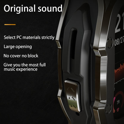 For Apple Watch Ultra 3 / 2 / 1 49mm RedPepper Armor Metal Case Integrated Silicone Watch Band(Steel Black White) by RedPepper