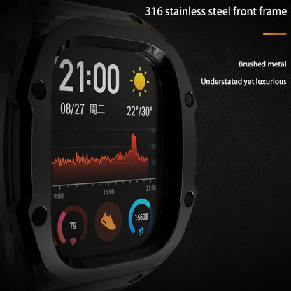 For Apple Watch Ultra 3 / 2 / 1 49mm RedPepper Armor Metal Case Integrated Silicone Watch Band(Black) by RedPepper