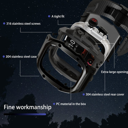 For Apple Watch Ultra 3 / 2 / 1 49mm RedPepper Armor Metal Case Integrated Silicone Watch Band(Black) by RedPepper