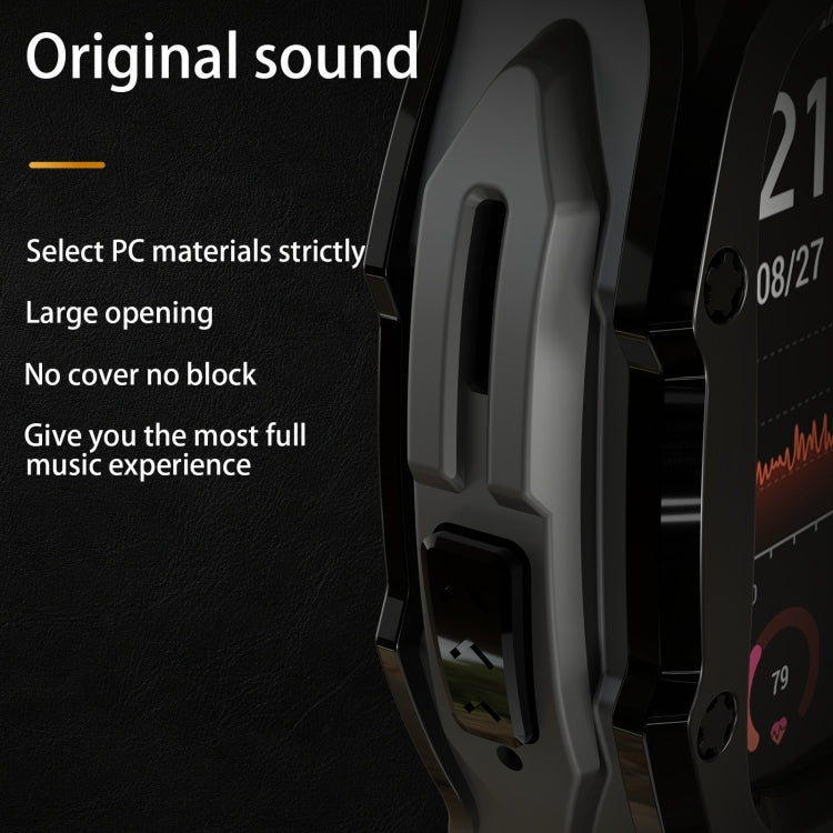 For Apple Watch Ultra 3 / 2 / 1 49mm RedPepper Armor Metal Case Integrated Silicone Watch Band(Black) by RedPepper