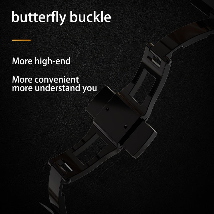 For Apple Watch Ultra 3 / 2 / 1 49mm RedPepper Armor Metal Case Integrated Silicone Watch Band(Black) by RedPepper