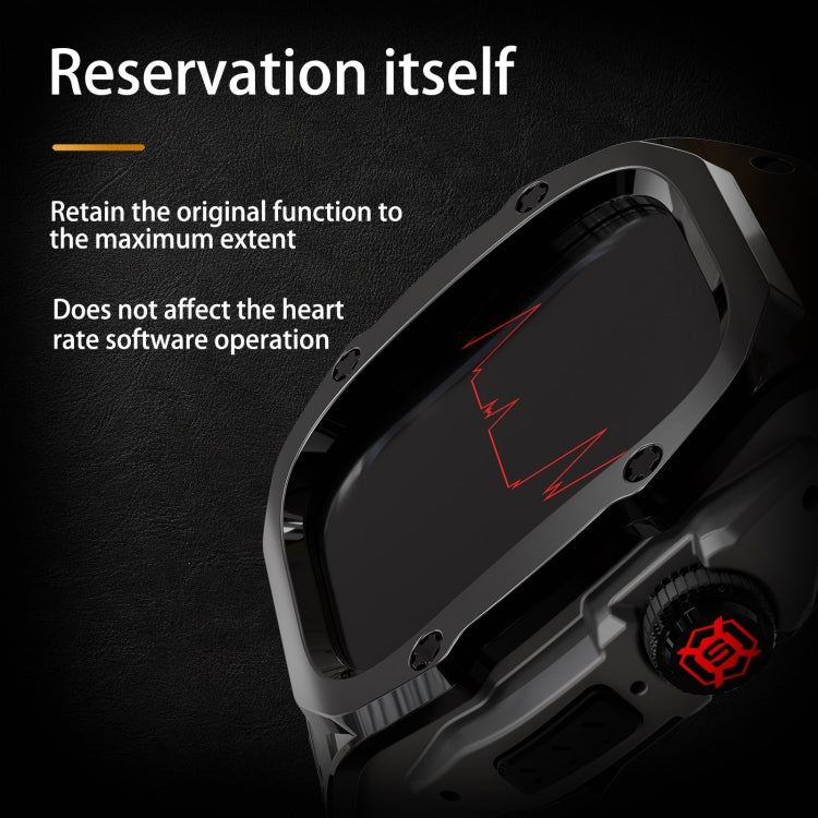 For Apple Watch Ultra 3 / 2 / 1 49mm RedPepper Armor Metal Case Integrated Silicone Watch Band(Black) by RedPepper