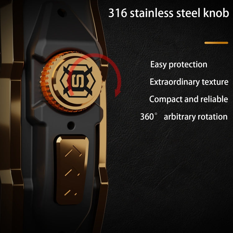 For Apple Watch Ultra 3 / 2 / 1 49mm RedPepper Armor Metal Case Integrated Silicone Watch Band(Gold Black White) by RedPepper