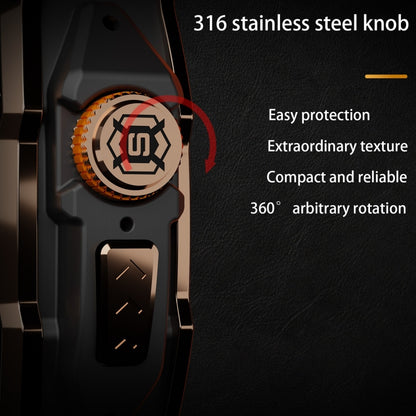 For Apple Watch Ultra 3 / 2 / 1 49mm RedPepper Armor Metal Case Integrated Silicone Watch Band(Rose Gold Black Orange) by RedPepper