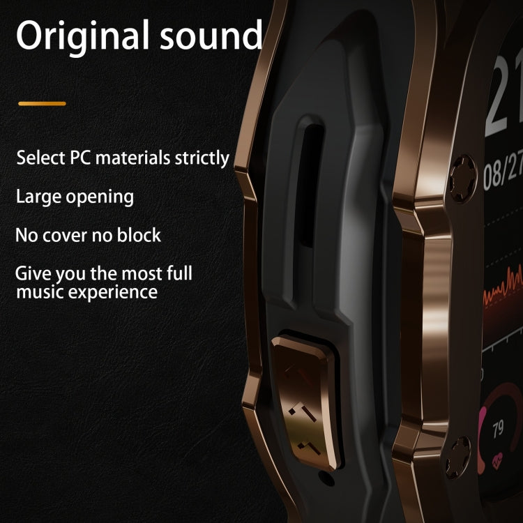 For Apple Watch Ultra 3 / 2 / 1 49mm RedPepper Armor Metal Case Integrated Silicone Watch Band(Rose Gold Black Orange) by RedPepper