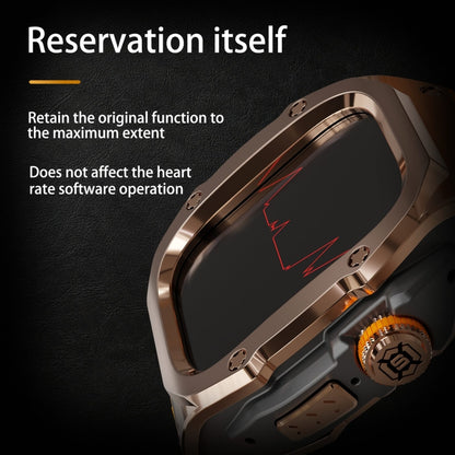 For Apple Watch Ultra 3 / 2 / 1 49mm RedPepper Armor Metal Case Integrated Silicone Watch Band(Rose Gold Black Orange) by RedPepper