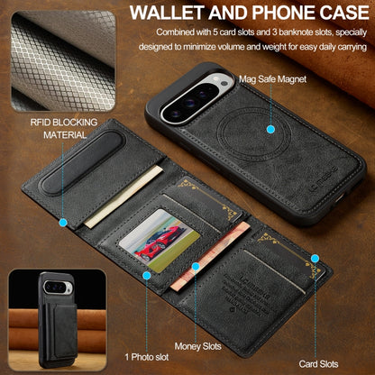 For Google Pixel 9 Pro XL LC.IMEEKE L5 Series Detachable RFID Card Bag Magsafe Phone Case(Black) by LC.IMEEKE