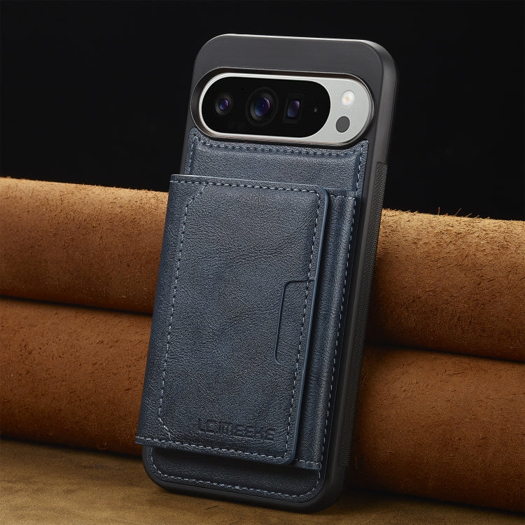 For Google Pixel 9 Pro XL LC.IMEEKE L5 Series Detachable RFID Card Bag Magsafe Phone Case(Blue) by LC.IMEEKE