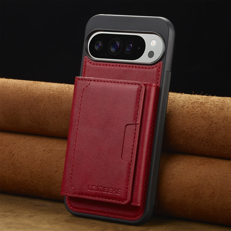 For Google Pixel 9 Pro XL LC.IMEEKE L5 Series Detachable RFID Card Bag Magsafe Phone Case(Red) by LC.IMEEKE