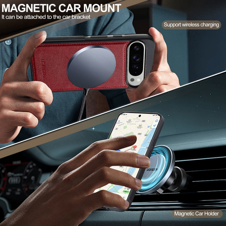 For Google Pixel 9 Pro XL LC.IMEEKE L5 Series Detachable RFID Card Bag Magsafe Phone Case(Red) by LC.IMEEKE