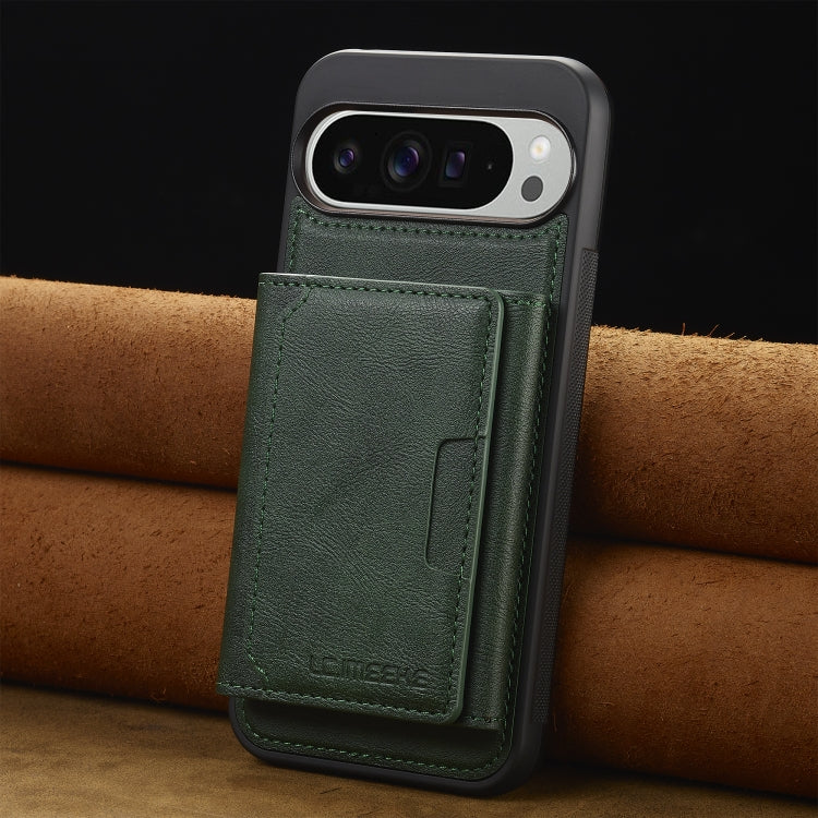 For Google Pixel 9 / 9 Pro LC.IMEEKE L5 Series Detachable RFID Card Bag Magsafe Phone Case(Green) by LC.IMEEKE