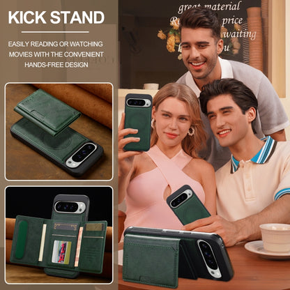 For Google Pixel 9 / 9 Pro LC.IMEEKE L5 Series Detachable RFID Card Bag Magsafe Phone Case(Green) by LC.IMEEKE