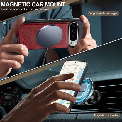 For Google Pixel 9 / 9 Pro LC.IMEEKE L5 Series Detachable RFID Card Bag Magsafe Phone Case(Red) by LC.IMEEKE