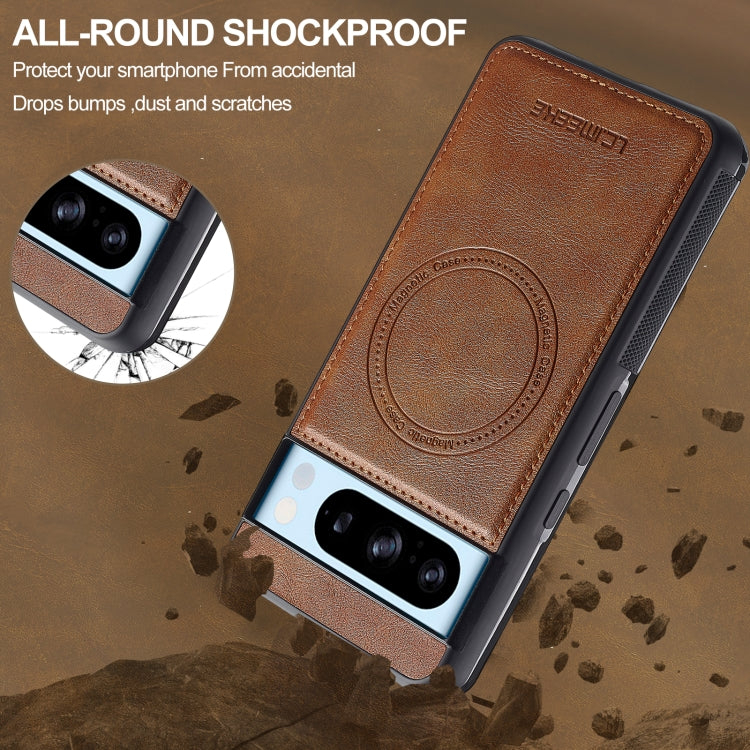 For Google Pixel 8 Pro LC.IMEEKE L5 Series Detachable RFID Card Bag Magsafe Phone Case(Brown) by LC.IMEEKE
