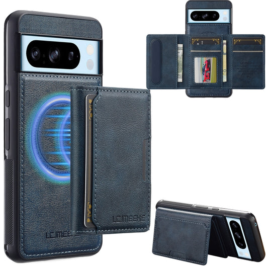 For Google Pixel 8 Pro LC.IMEEKE L5 Series Detachable RFID Card Bag Magsafe Phone Case(Blue) by LC.IMEEKE