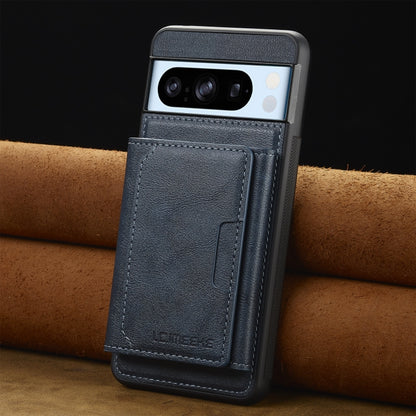 For Google Pixel 8 Pro LC.IMEEKE L5 Series Detachable RFID Card Bag Magsafe Phone Case(Blue) by LC.IMEEKE