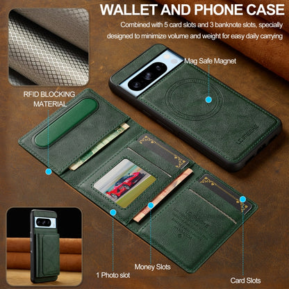 For Google Pixel 8 Pro LC.IMEEKE L5 Series Detachable RFID Card Bag Magsafe Phone Case(Green) by LC.IMEEKE