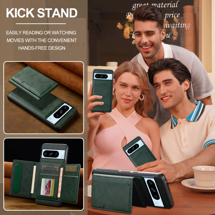 For Google Pixel 8 Pro LC.IMEEKE L5 Series Detachable RFID Card Bag Magsafe Phone Case(Green) by LC.IMEEKE