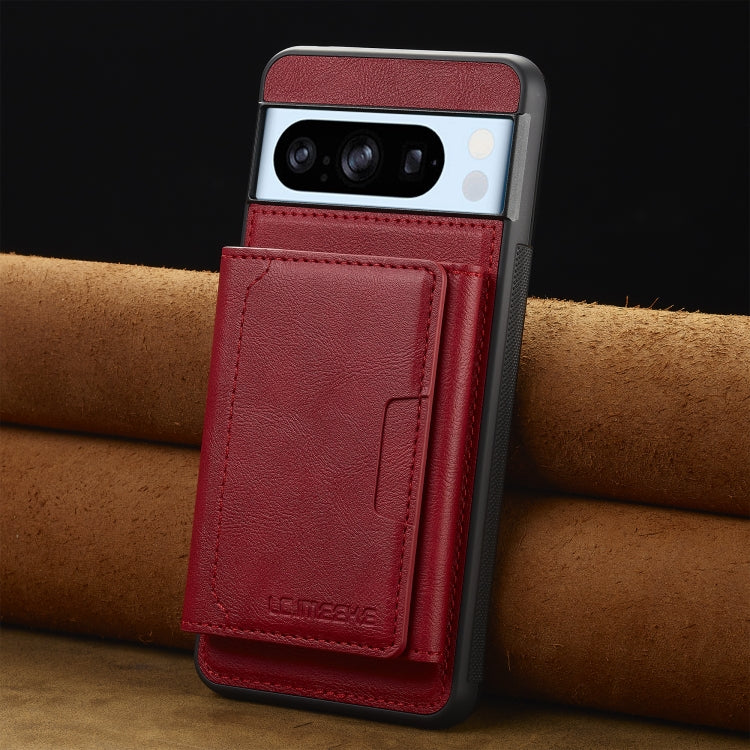For Google Pixel 8 Pro LC.IMEEKE L5 Series Detachable RFID Card Bag Magsafe Phone Case(Red) by LC.IMEEKE