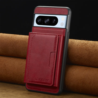 For Google Pixel 8 Pro LC.IMEEKE L5 Series Detachable RFID Card Bag Magsafe Phone Case(Red) by LC.IMEEKE