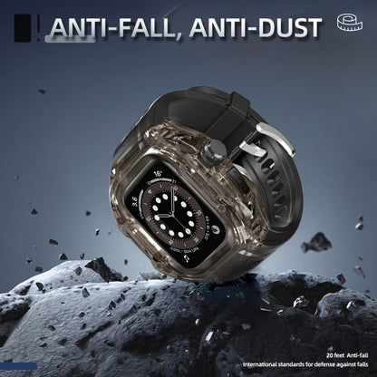 For Apple Watch Ultra 3 / 2 / 1 49mm RedPepper Armor Metal Case Integrated Silicone Watch Band(Clear Black Black) by RedPepper