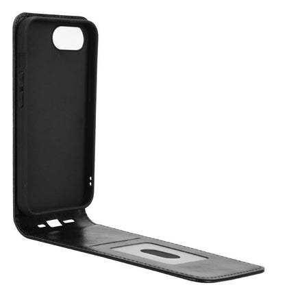 For iPhone 16e Magnetic Vertical Flip Leather Phone Case(Black) by bashfashion