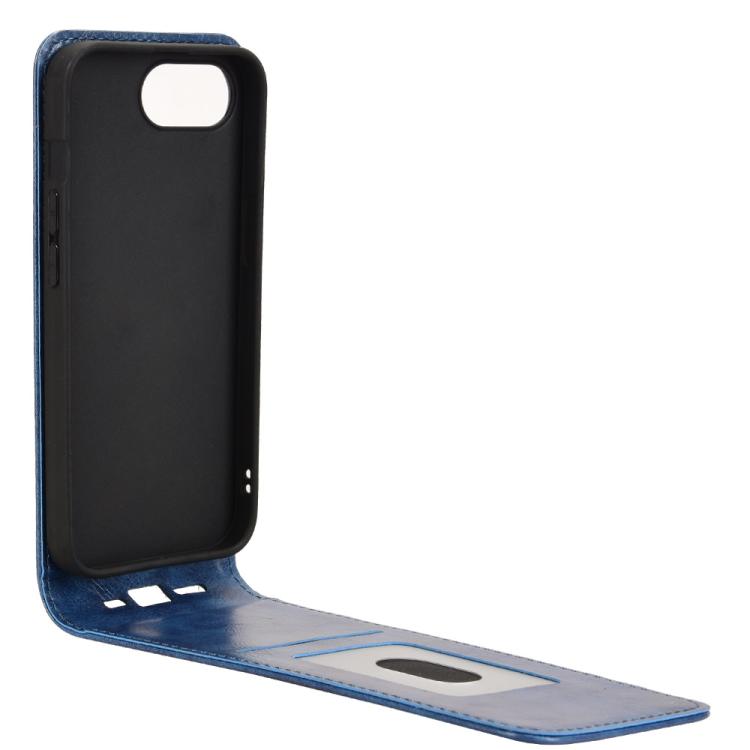 For iPhone 16e Magnetic Vertical Flip Leather Phone Case(Blue) by bashfashion