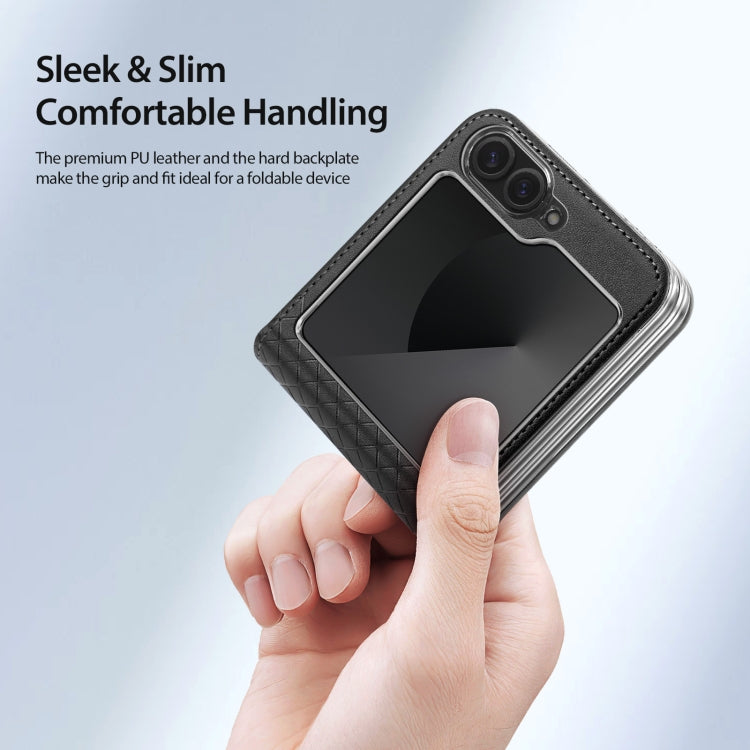 For Samsung Galaxy Z Flip6 / Flip7 FE DUX DUCIS Bril Series PU + TPU Phone Case(Black) by DUX DUCIS