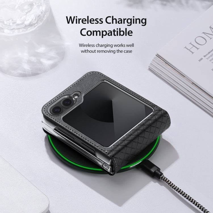 For Samsung Galaxy Z Flip6 / Flip7 FE DUX DUCIS Bril Series PU + TPU Phone Case(Black) by DUX DUCIS