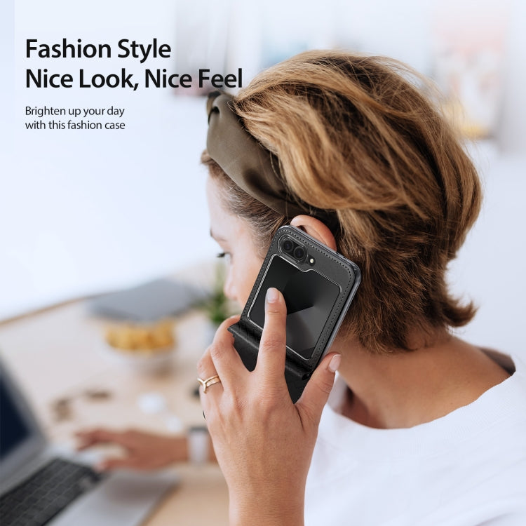 For Samsung Galaxy Z Flip6 / Flip7 FE DUX DUCIS Bril Series PU + TPU Phone Case(Black) by DUX DUCIS