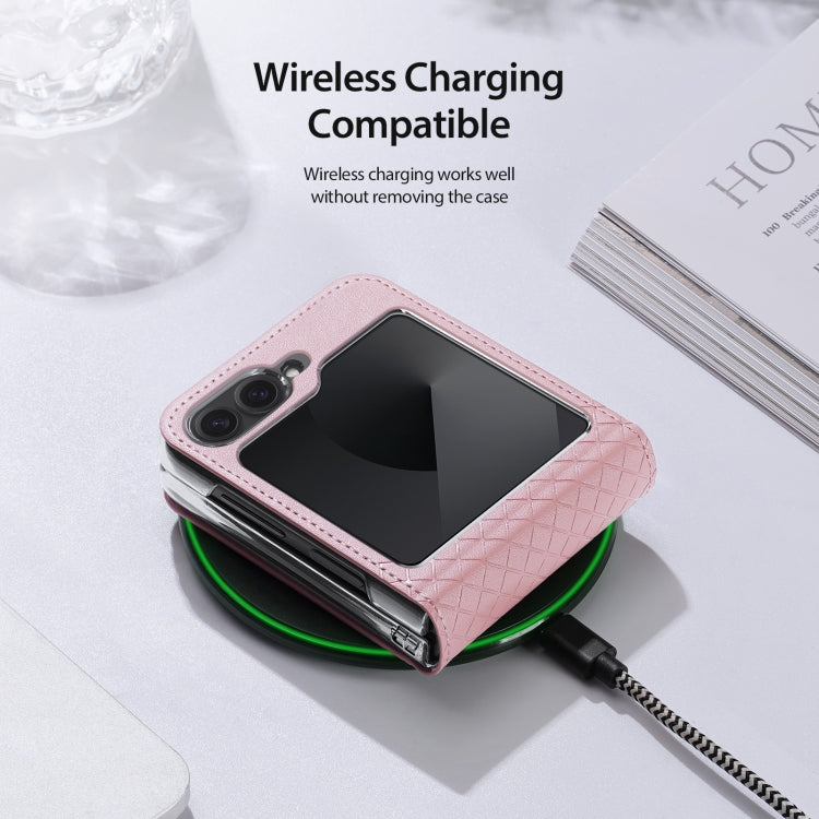 For Samsung Galaxy Z Flip6 / Flip7 FE DUX DUCIS Bril Series PU + TPU Phone Case(Pink) by DUX DUCIS