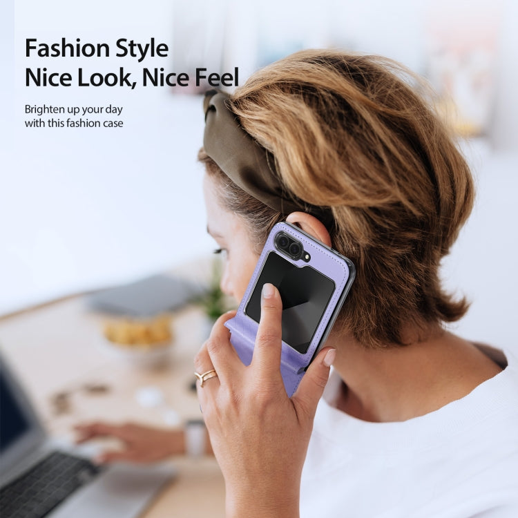 For Samsung Galaxy Z Flip6 / Flip7 FE DUX DUCIS Bril Series PU + TPU Phone Case(Purple) by DUX DUCIS