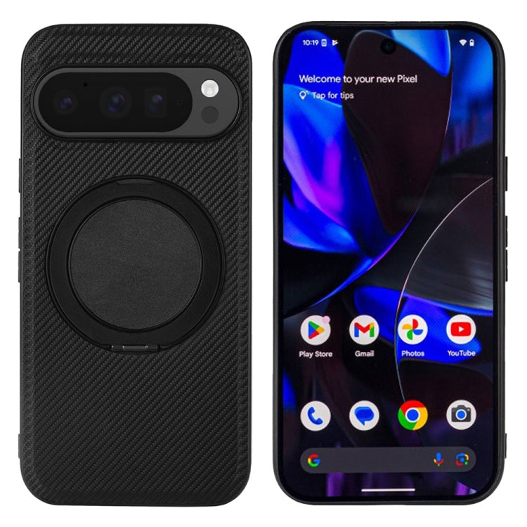 For Google Pixel 9 / Pixel 9 Pro ViLi TCY Series Kevlar Leather Texture Rotating Holder Phone Case(Black) by ViLi
