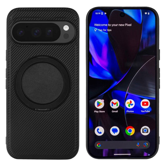 For Google Pixel 9 / Pixel 9 Pro ViLi TCY Series Kevlar Leather Texture Rotating Holder Phone Case(Black) by ViLi