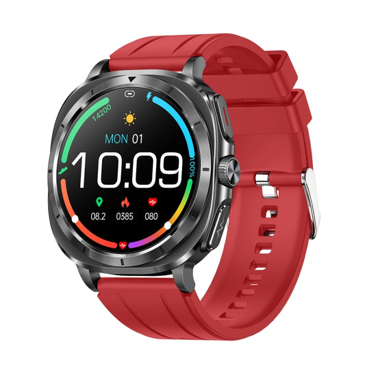 ET492 1.43 inch AMOLED Screen Silicone Strap Smart Watch Supports ECG/Blood Sugar Monitoring(Red) by bashfashion