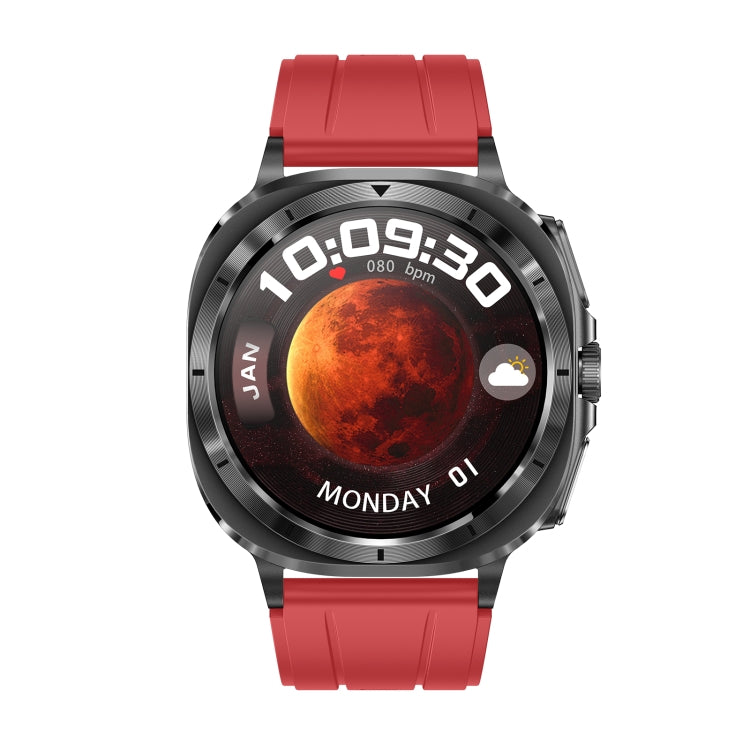 ET492 1.43 inch AMOLED Screen Silicone Strap Smart Watch Supports ECG/Blood Sugar Monitoring(Red) by bashfashion