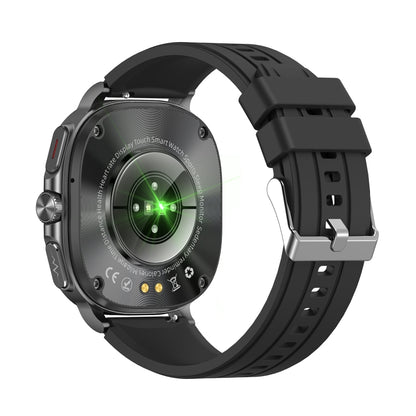 ET492 1.43 inch AMOLED Screen Silicone Strap Smart Watch Supports ECG/Blood Sugar Monitoring(Black) by bashfashion