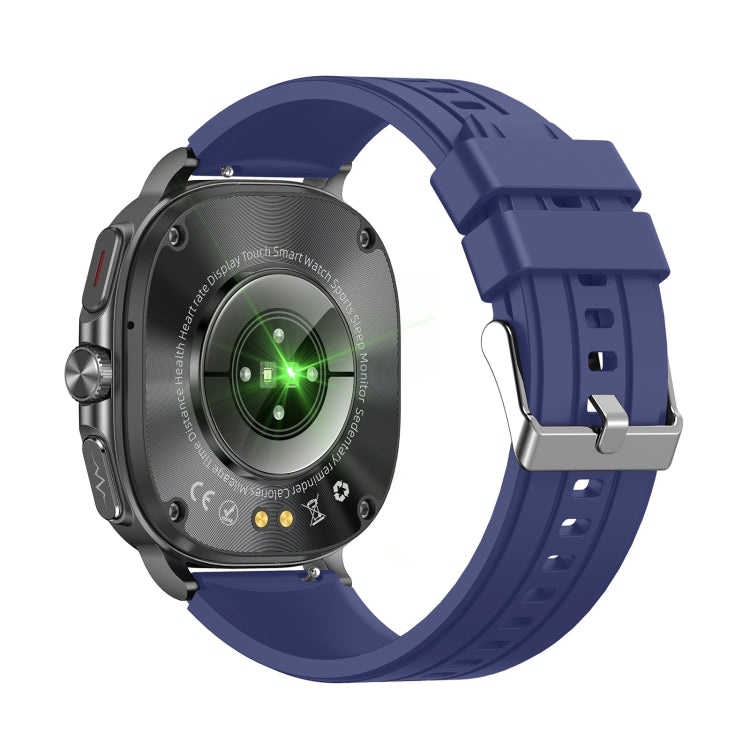 ET492 1.43 inch AMOLED Screen Silicone Strap Smart Watch Supports ECG/Blood Sugar Monitoring(Blue) by bashfashion