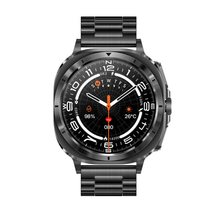 ET492 1.43 inch AMOLED Screen Steel Strap Smart Watch Supports ECG/Blood Sugar Monitoring(Black) by bashfashion