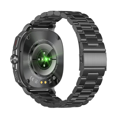 ET492 1.43 inch AMOLED Screen Steel Strap Smart Watch Supports ECG/Blood Sugar Monitoring(Black) by bashfashion