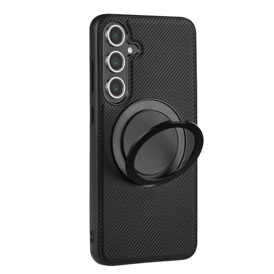 For Samsung Galaxy S24 5G ViLi TCY Series Kevlar Leather Texture Rotating Holder Phone Case(Black) by ViLi