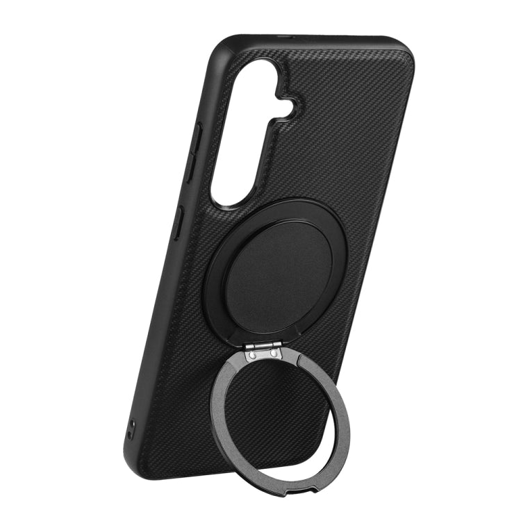 For Samsung Galaxy S24 5G ViLi TCY Series Kevlar Leather Texture Rotating Holder Phone Case(Black) by ViLi